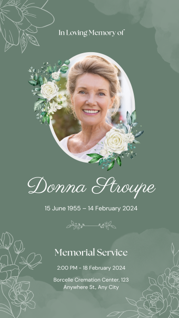 Green Floral Obituary Instagram Story Green Floral Obituary Instagram Story